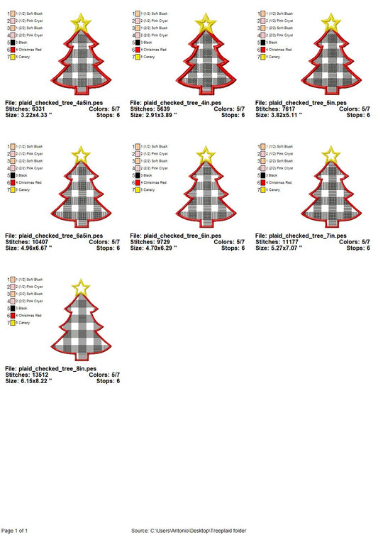 Gingham Plaid Christmas Tree