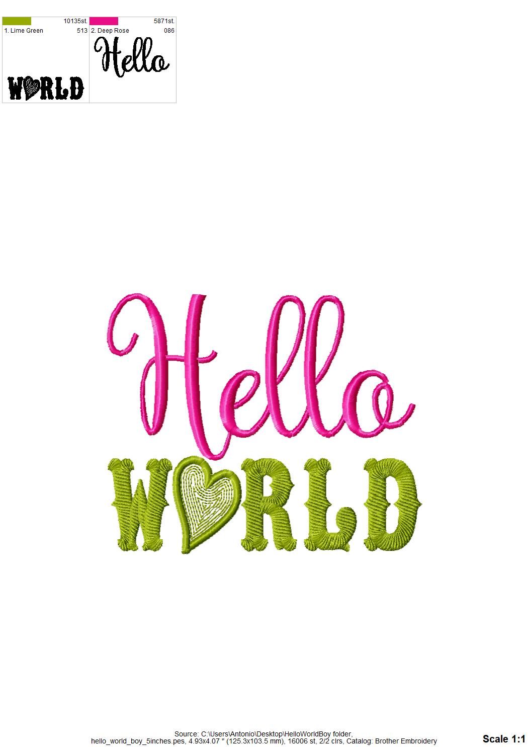 Hello World for Boys Saying