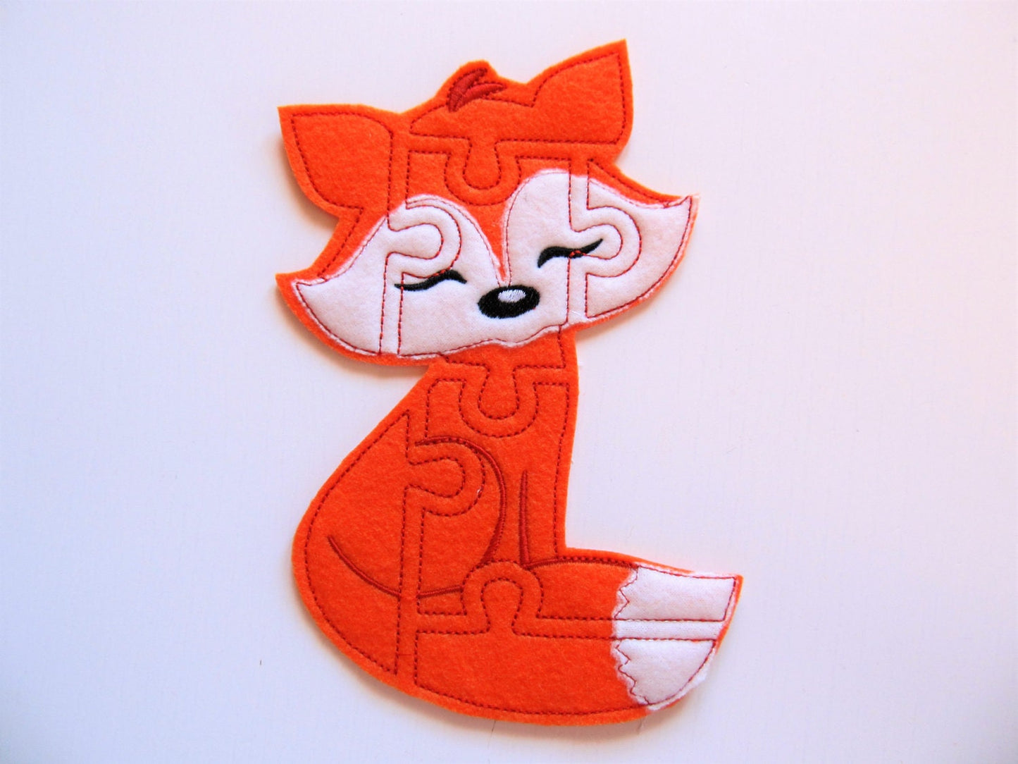 Fox Puzzle ITH in the hoop game machine embroidery applique designs | Artapli - image 1
