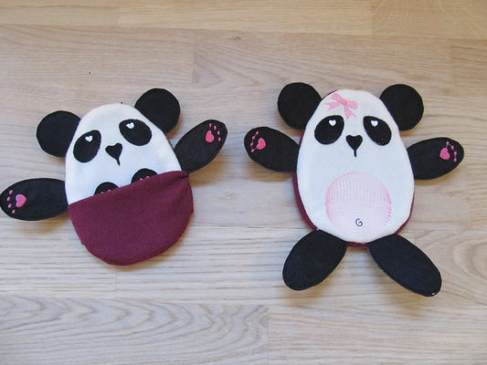 Panda hiding egg ITH embroidery, In The Hoop machine embroidery designs simple surprising egg panda bear Easter embroidery INSTANT DOWNLOAD