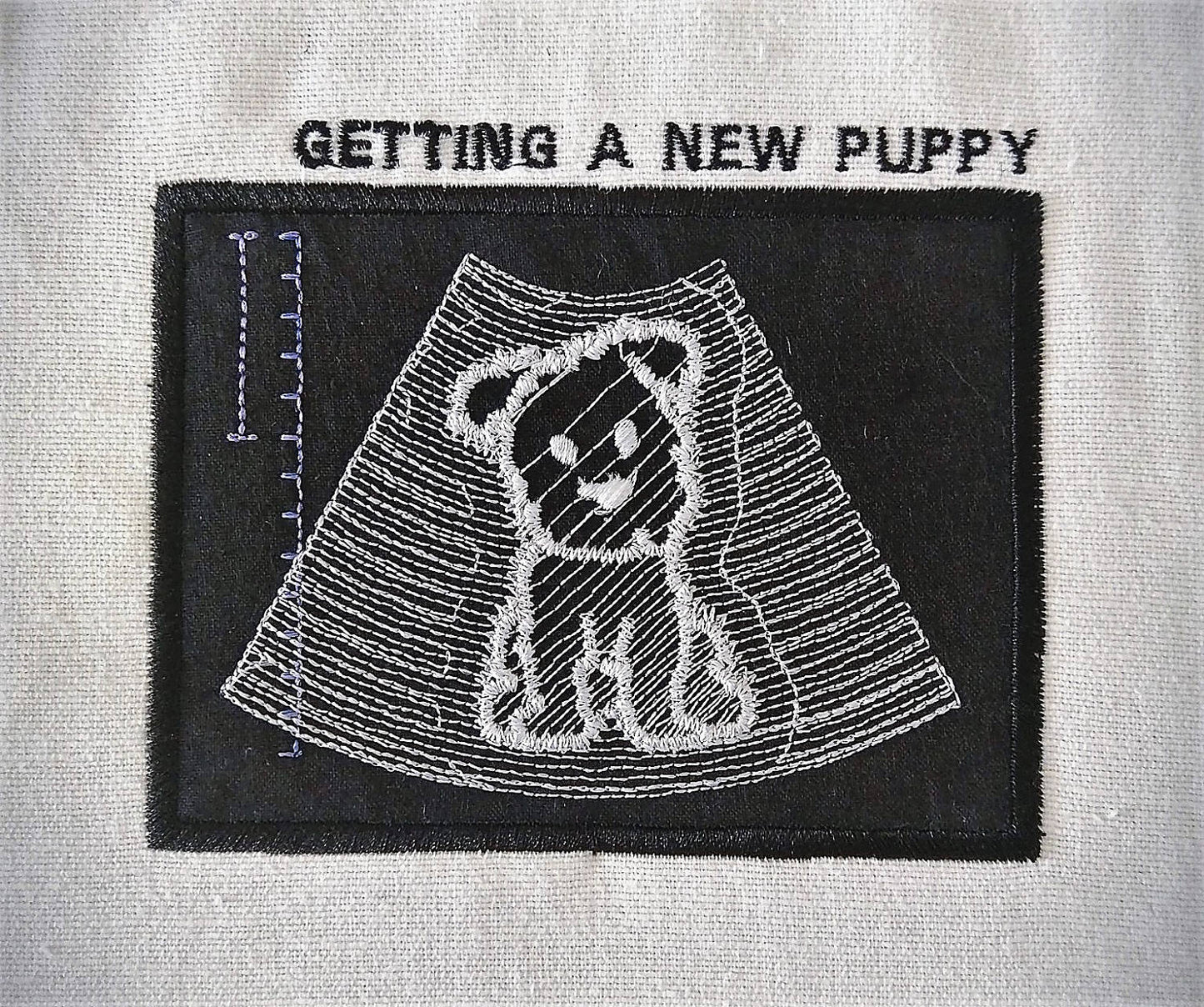 We're getting a new puppy - Ultrasound Tech puppy Applique Embroidery 4" 4.5" 5" 6" 7" | PES DST JEF | Artapli