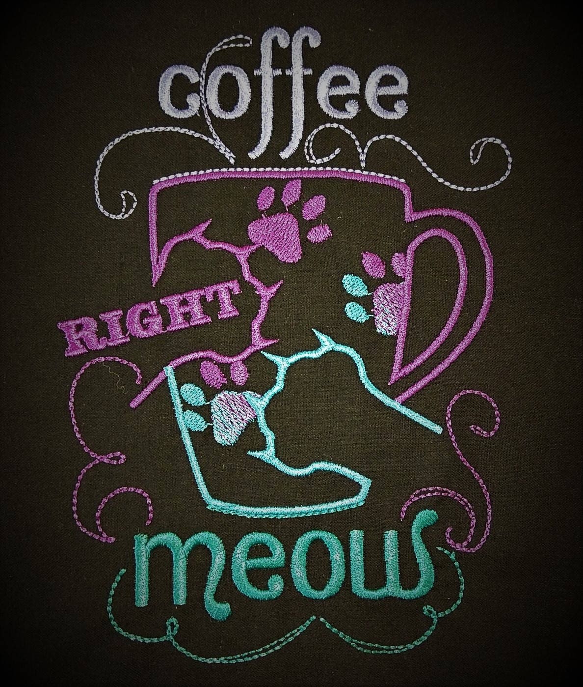 For cat lovers Kitchen cute quotes – Cat embroidery design by Artapli
