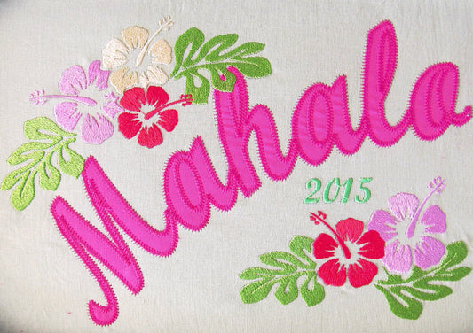 Hawaiian Aloha hibiscus flowers embroidery designs, – Instant Download | Artapli