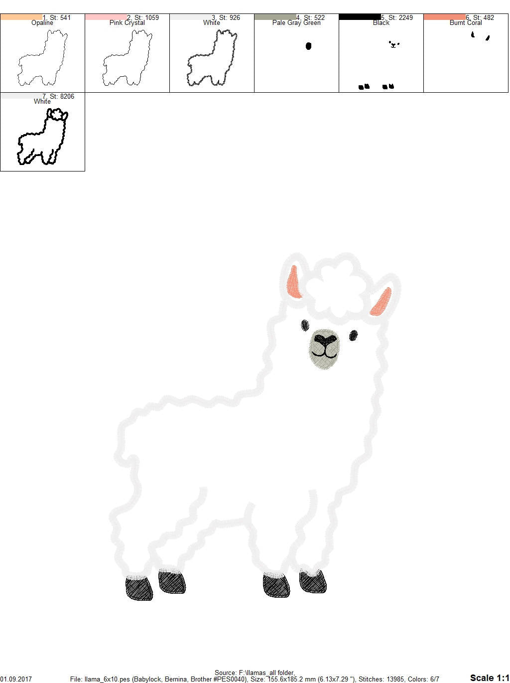 Llama Alpaca boy – Sizes 4" 5" 6" 7" 10" Digital Embroidery File | Artapli