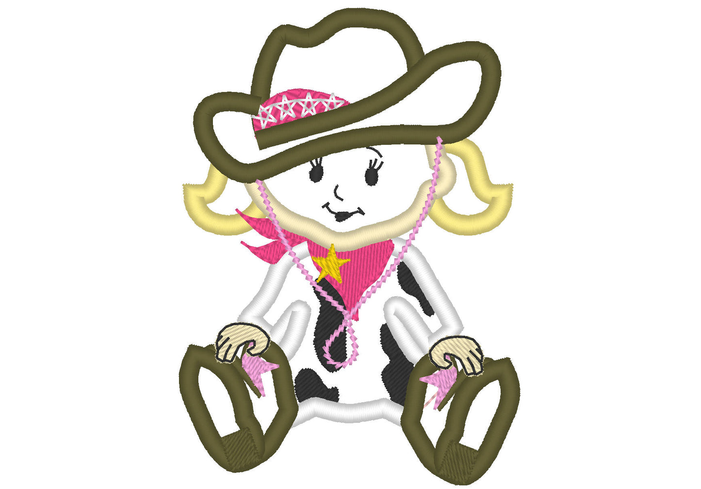 Cowboy Girl and Boy Baby – Cowboy embroidery design by Artapli