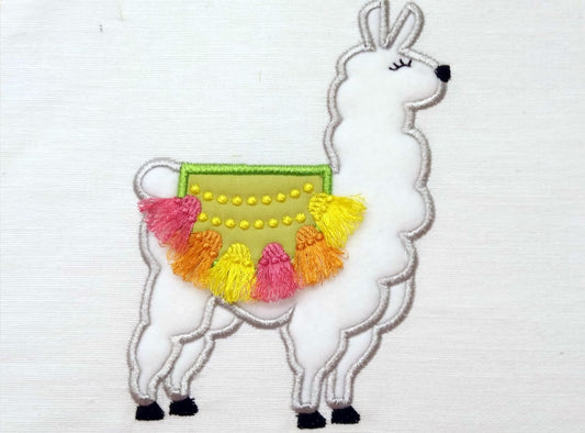 Llama Alpaca fringed tassels farm animal Applique machine embroidery designs