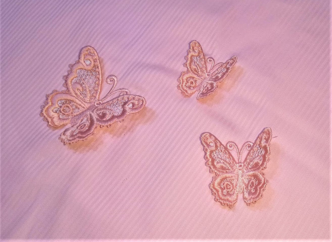 Delicate Butterfly 3D three-dimensional FSL Free standing lace machine embroidery designs in the hoop ITH 1.5, 2 and 3 inches for hoop 4x4