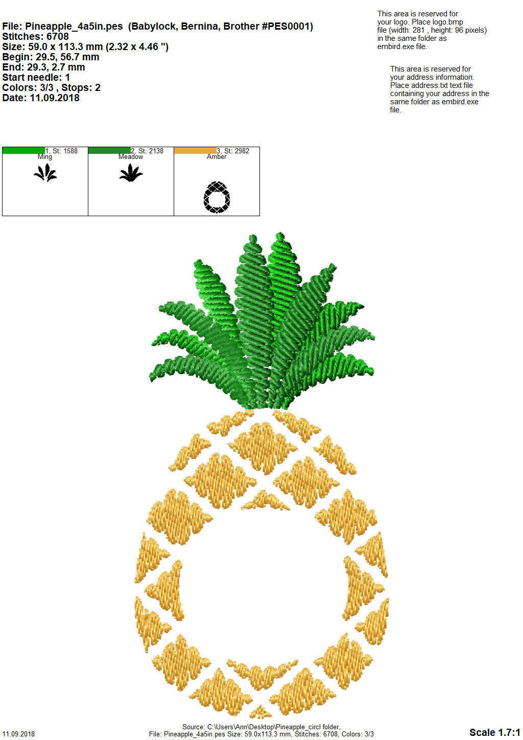 Pineapple and Circle Monogram Font – Alphabet machine embroidery design by Artapli