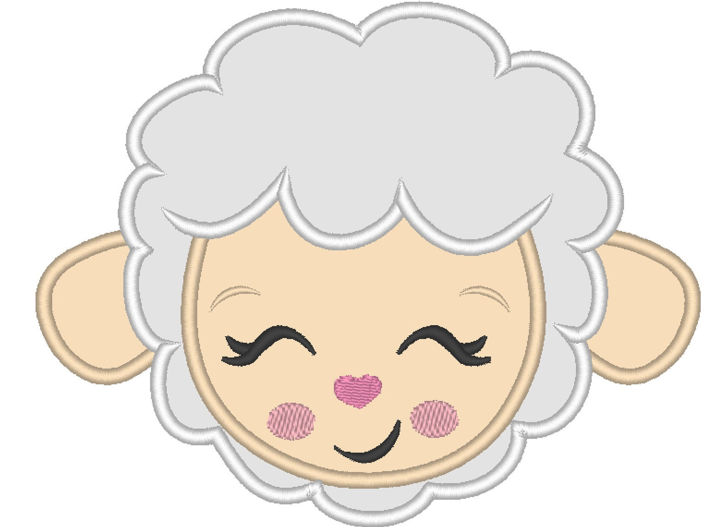 Little lamb Applique Embroidery 4" 5" 5.5" 6" 7" | PES DST JEF | Artapli