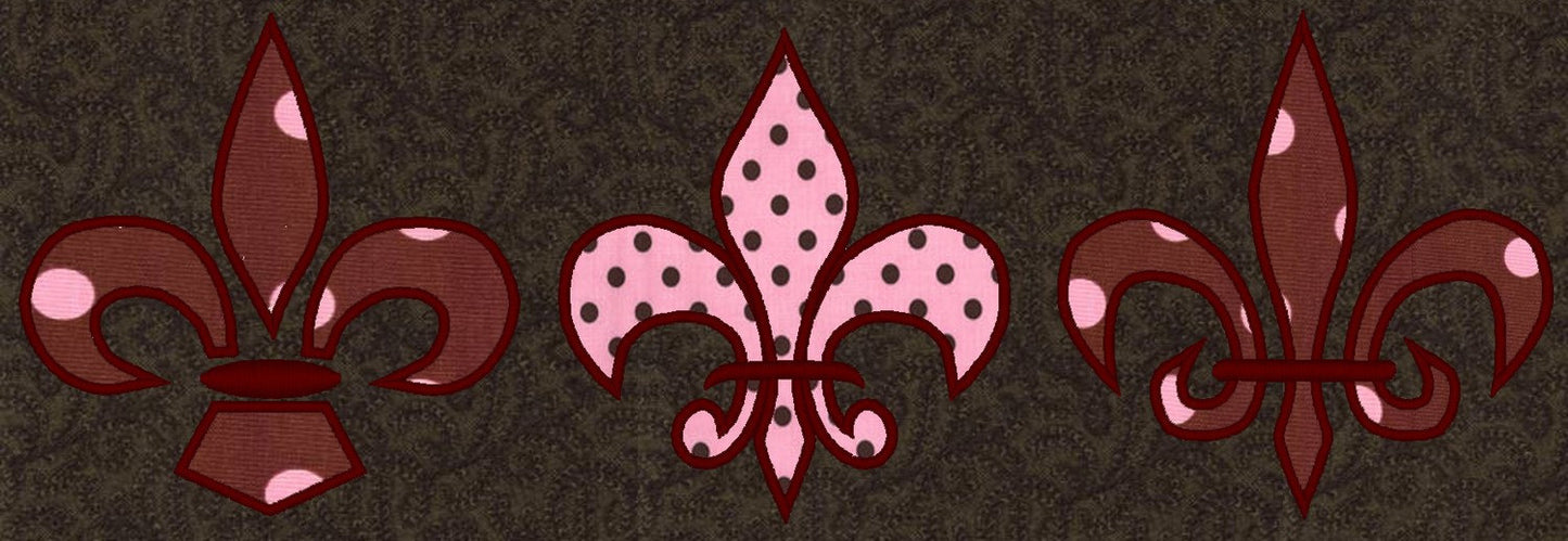 Fleur de Lis Applique Set of 3 – Fleur De Lis embroidery design by Artapli