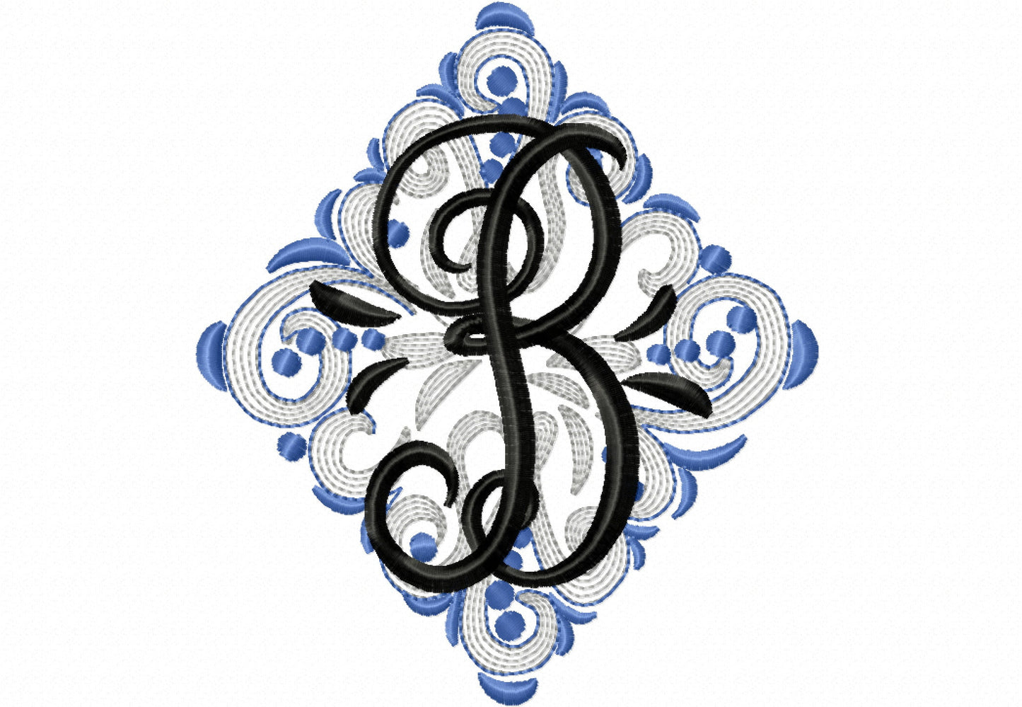 Light Elegant Swirl and Curl Monogram – Girl embroidery design by Artapli