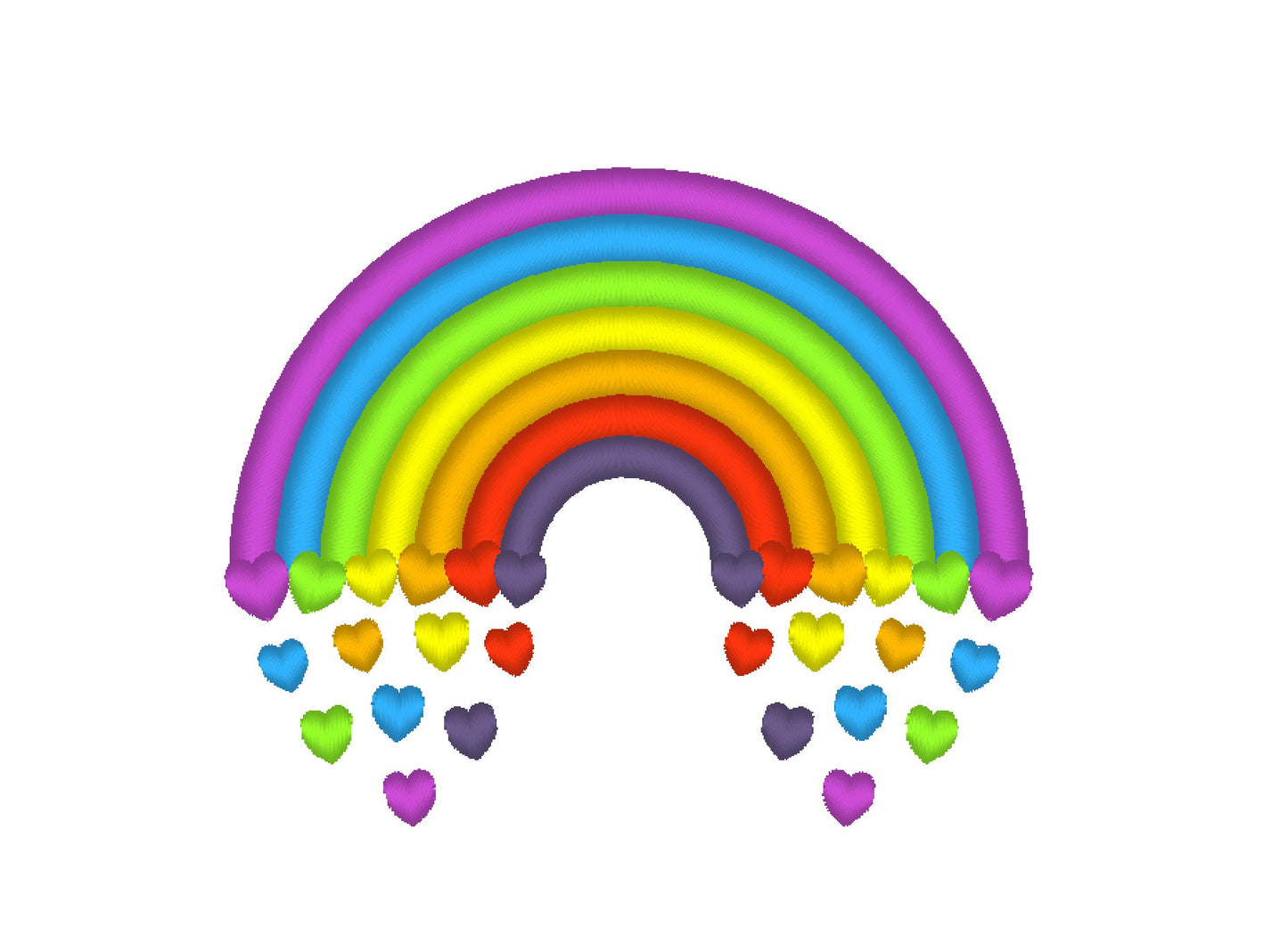 Rainbow 7 colors In-the-Hoop Embroidery 4" 5" 5.5" 6" 7" | PES DST JEF | Artapli