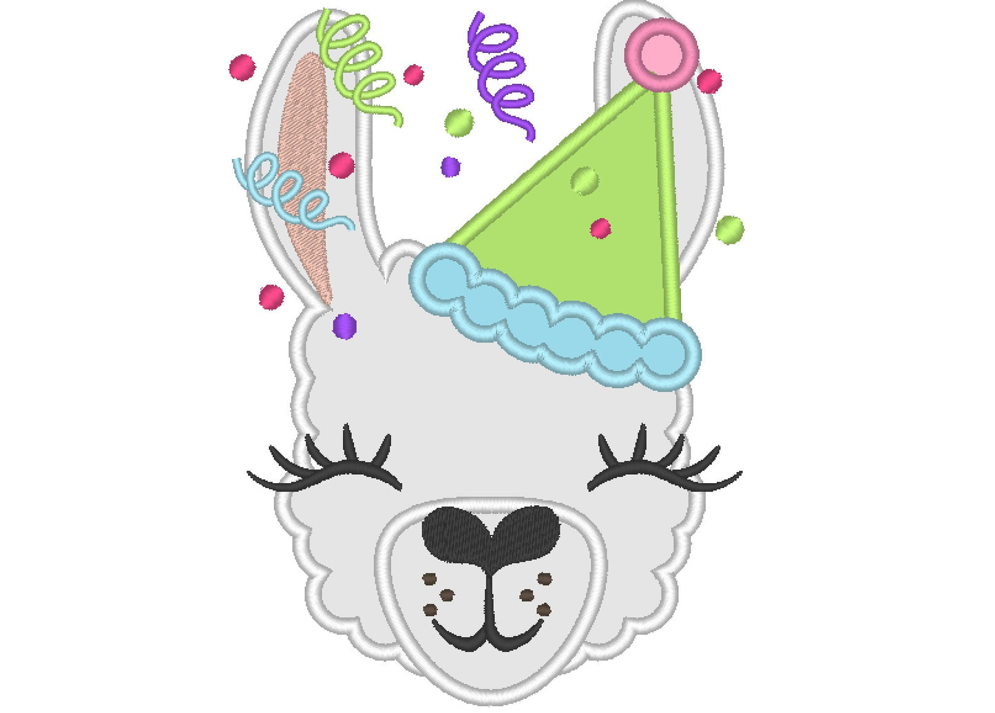 Llama Alpaca Birthday Hat Applique - image 1