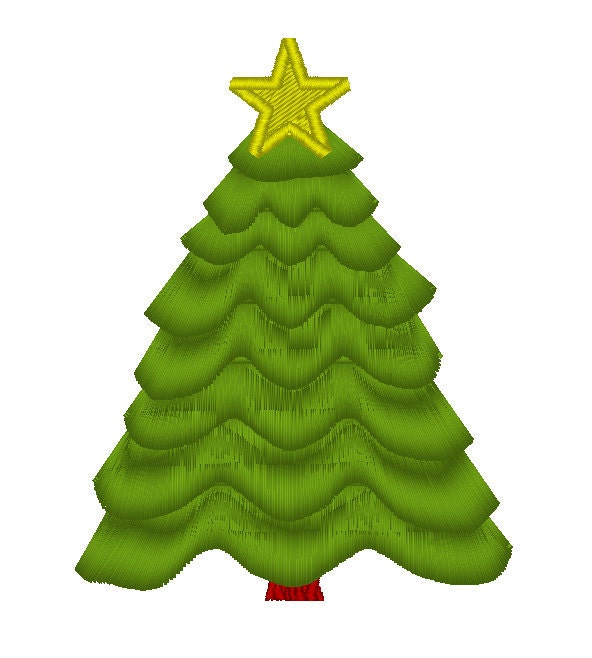 Fringed Christmas Tree – Sizes 4" 5" 6" 7" Digital Embroidery File | Artapli