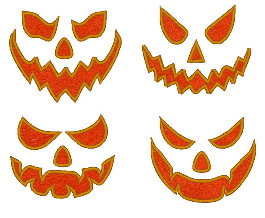 Halloween Pumpkin Jack-O-Lantern Face Set of 4 – Instant Download | Artapli