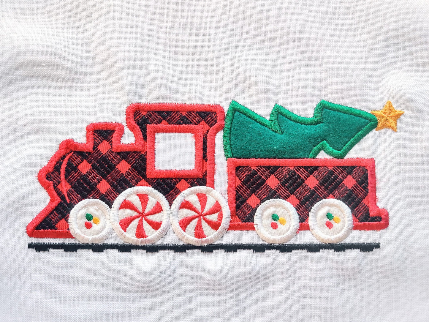 Christmas Train Candy Wheels Applique - image 1