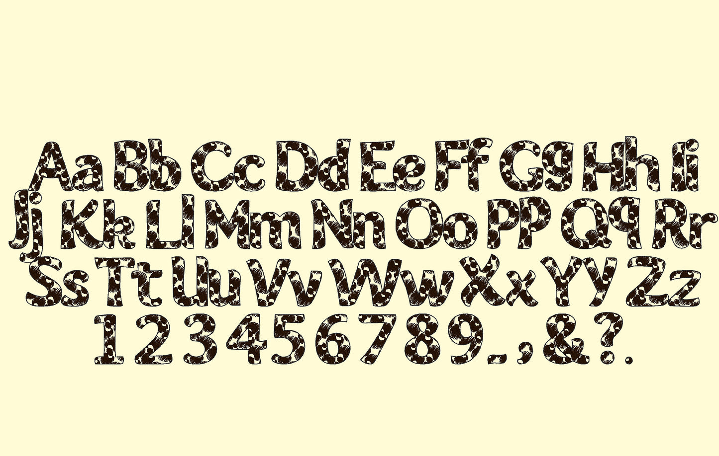 Leopard patterned Font Diana – Instant Download | Artapli