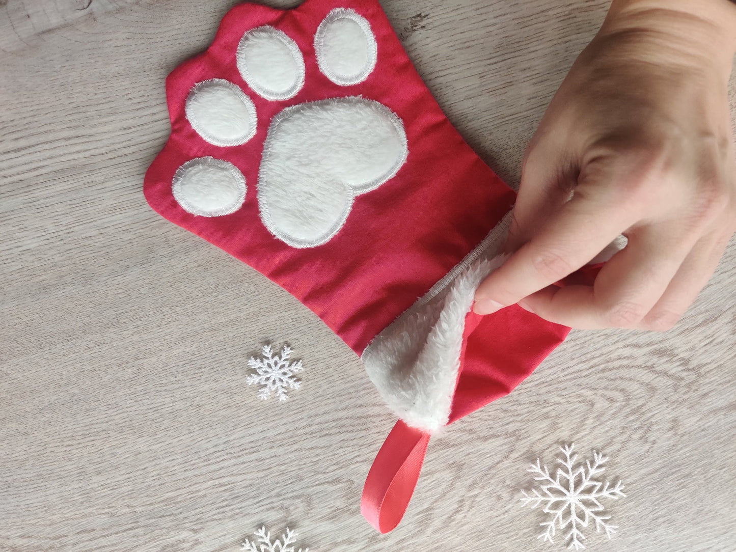 Paw Christmas Stockings and mini font Advent Socks In The Hoop ITH project machine embroidery designs