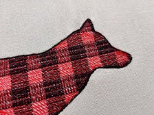 Gingham Plaid Fox Outline