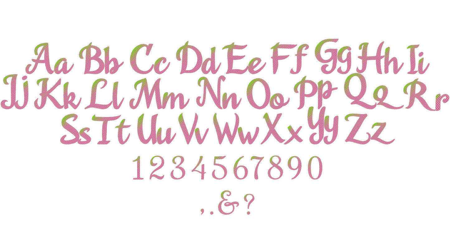 Iridescent Font Agnesa – Sizes 1.8" 3" 4" 4.5" 5" 7" BX Digital Font File | Artapli