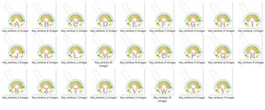 Falling Heart Rainbow Monogram Monograms Alphabet Key Fob ITH Snap Tab Keyfob Machine Embroidery Designs in the Hoop