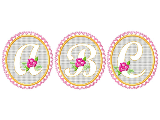 Embossed towel lace monogram A-Z – Instant Download | Artapli