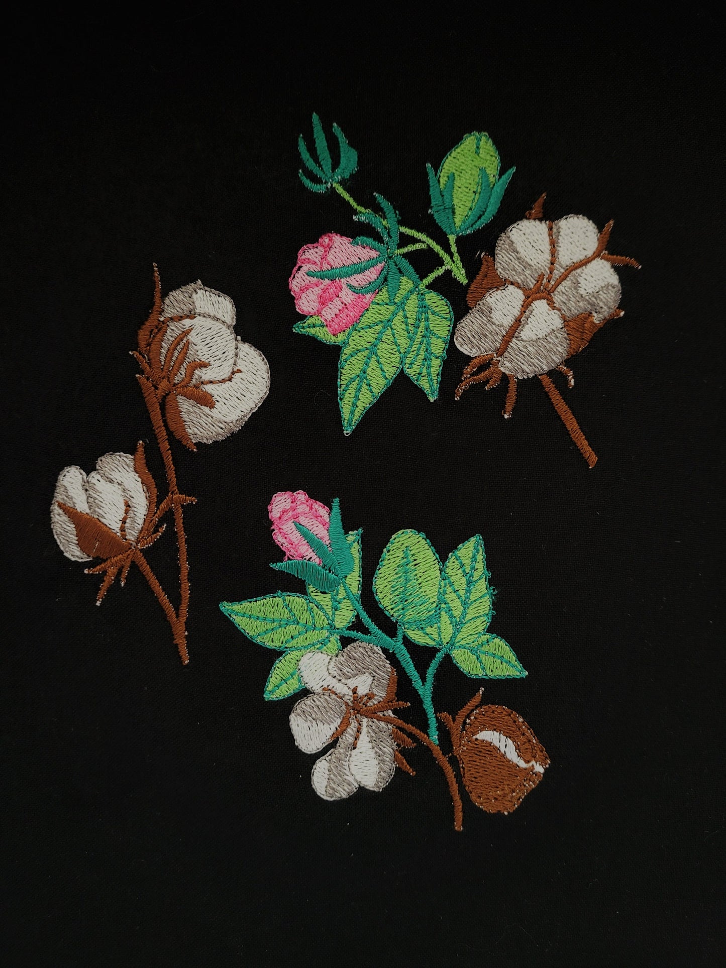 Cotton and Rose Branch wreath – Home Decor machine embroidery pattern by Artapli