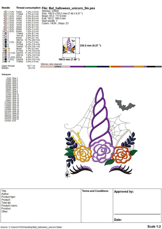 Halloween Floral Unicorn – Instant Download | Artapli