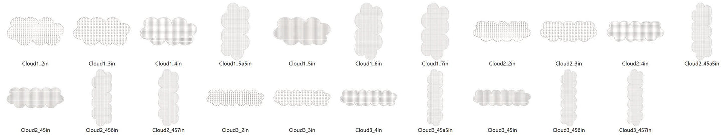 Helper Embossed cloud for terry towel – Frame embroidery design by Artapli