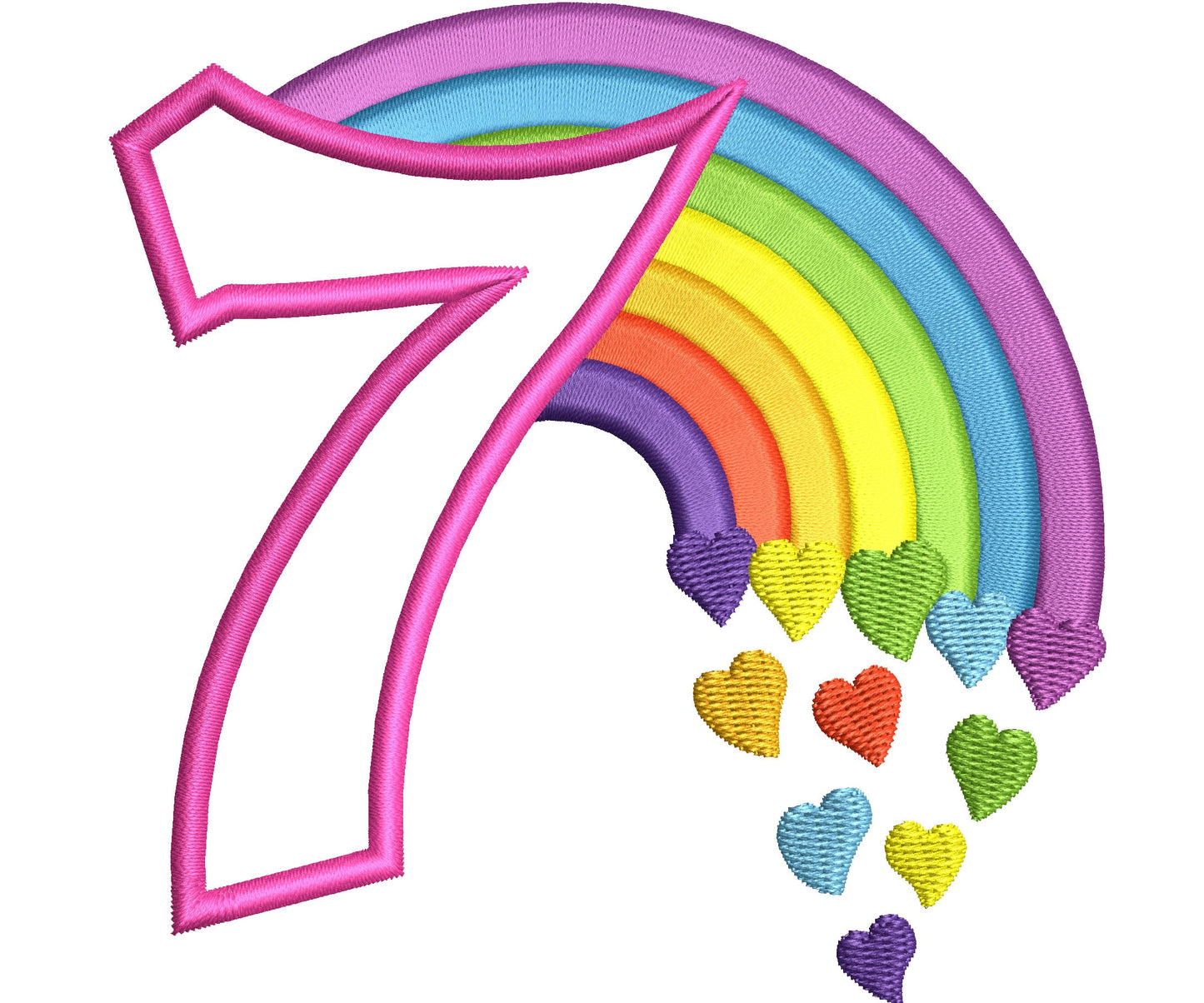 Heart Rainbow Birthday Number 7 - image 1