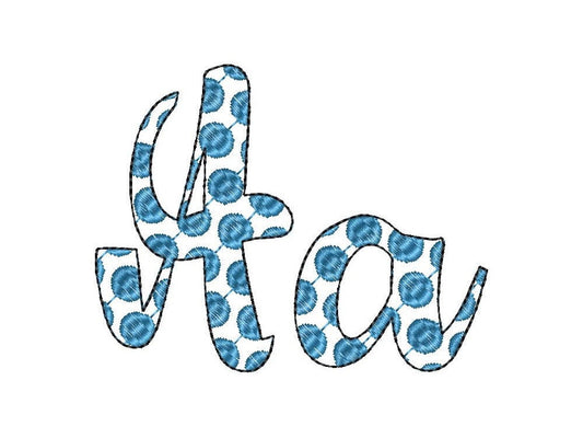 Polka Dot Font 2 two colors script cursive alphabet – Instant Download | Artapli