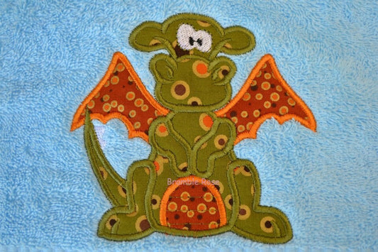 Little Lil cute Baby Dragon Dino applique machine embroidery designs