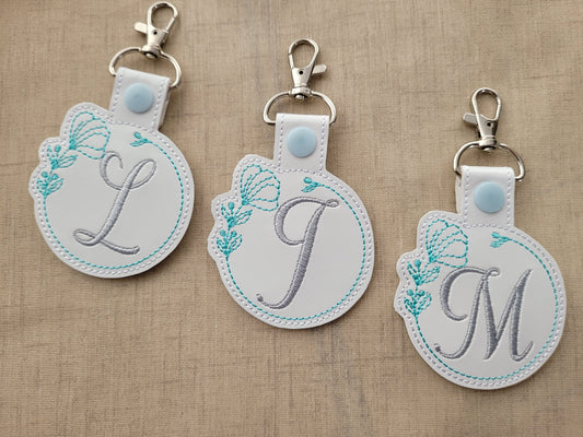 Floral Frame Monogram Keychain ITH – Instant Download | Artapli