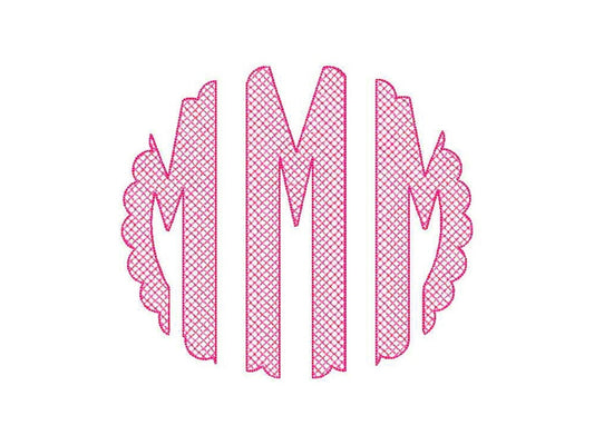 Mylar Scalloped Circle Monogram Font – Instant Download | Artapli