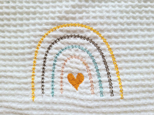 Primitive Quick Light Stitch Chain Heart Mini Rainbow Machine Embroidery Designs