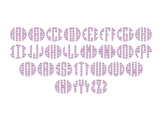Scalloped striped Circle Monogram FONT machine – Instant Download | Artapli