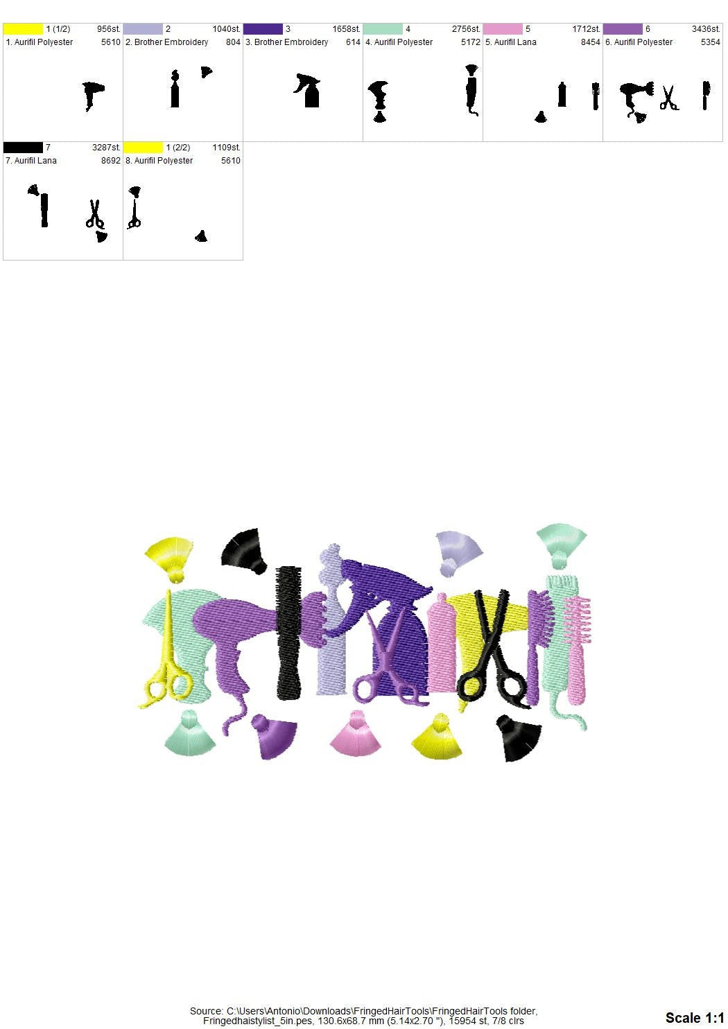Hairstylist Hairdresser Tools and Fringed Tassels – Instant Download | Artapli