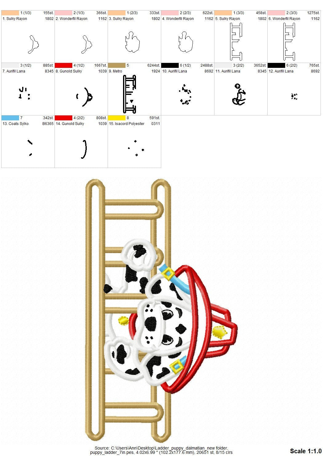 Dalmatian Puppy Fireman with Ladder