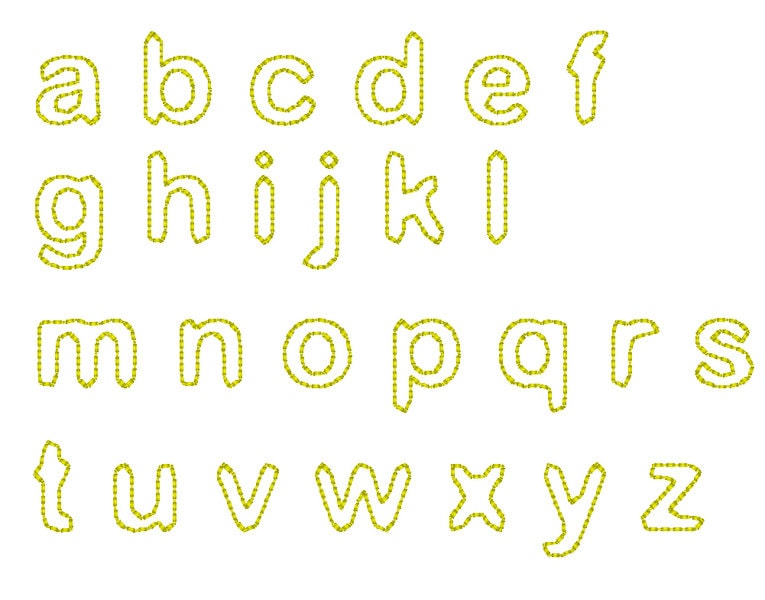 Hand Stitch Effect Font – Alphabet machine embroidery design by Artapli