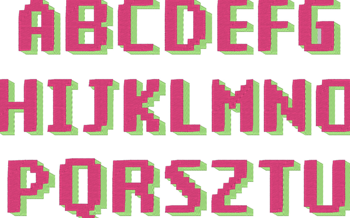 Miner Bricks pixel Shadow Font