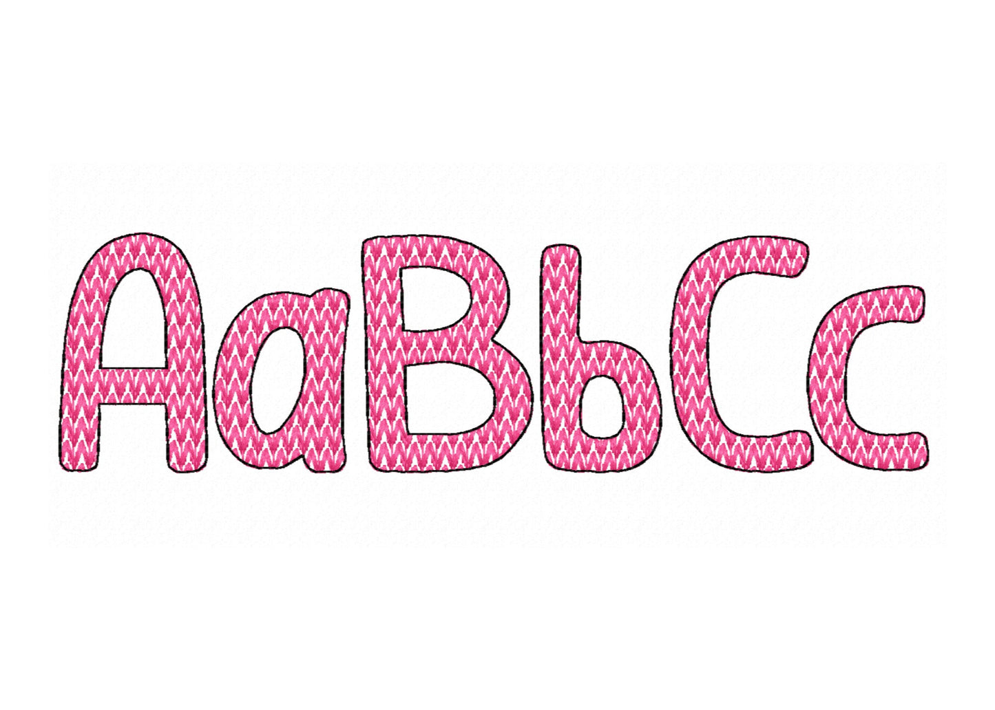Knitted effect knit sweater stitch Font texture alphabet monogram machine embroidery designs kids shirt design
