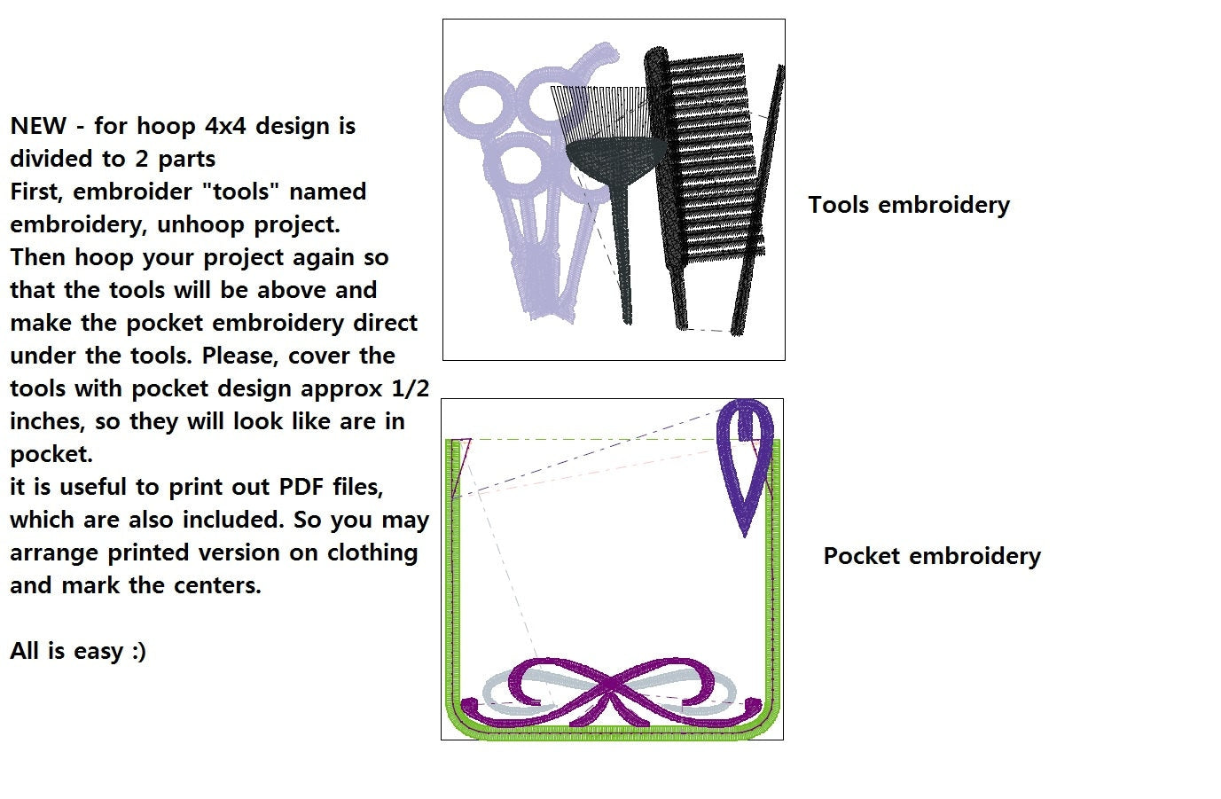 Real Hairdresser Hairstylist Pocket ITH – Sizes 4" 5" 6" 7" Digital Embroidery File | Artapli