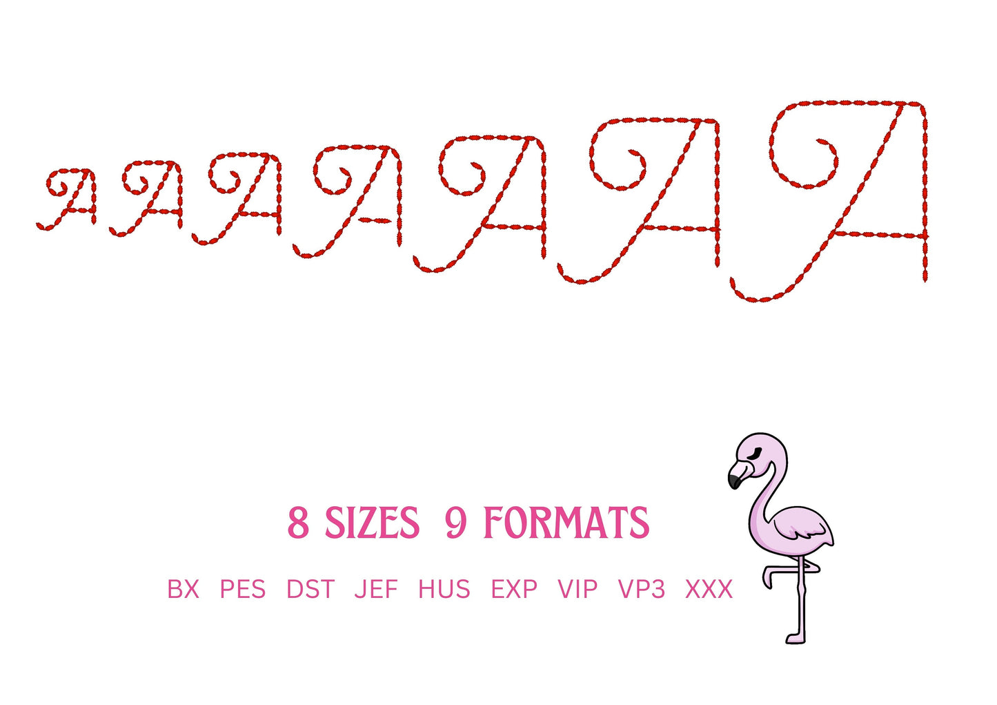 Hand stitch effect FONT machine embroidery designs in assorted mini sizes script alphabet letters, playful kids name seed stitch