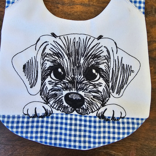 Peeking puppy head silhouette cute dog line art drawing sketch light stitch machine embroidery designs kids sweatshirt design