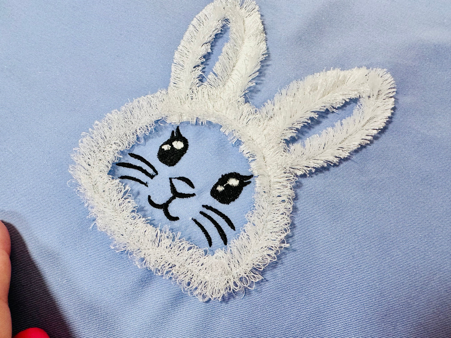 Fluffy Easter Bunny Head Silhouette Machine Embroidery Designs Chenille Fluffy Bunny Cute Little Bunny Fringe