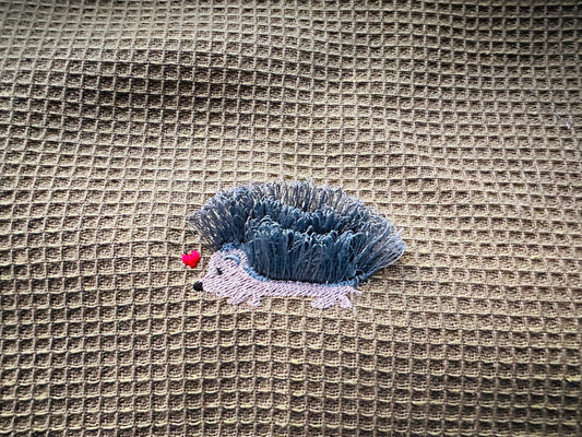 Hedgehog Mini Fluffy Chenille Wildlife Animal Machine Embroidery Designs Forest Hedgehog Kids Baby Shirt Design