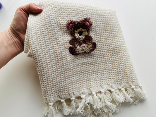 Mini Bear Fringed Fluffy Chenille Teddy Bear Small Sizes Machine Embroidery Designs Awesome Fur Wild Animal Design Fringe
