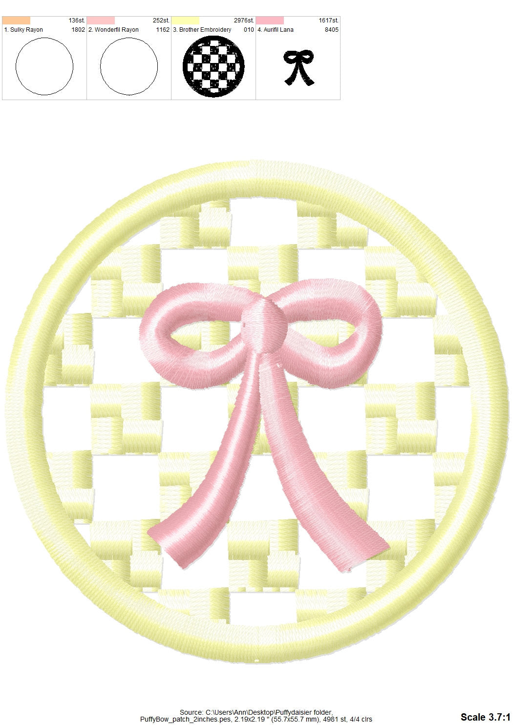 Puff little bow machine embroidery design file 3D raised Puffy Foam bow monogram mini add-on Patch