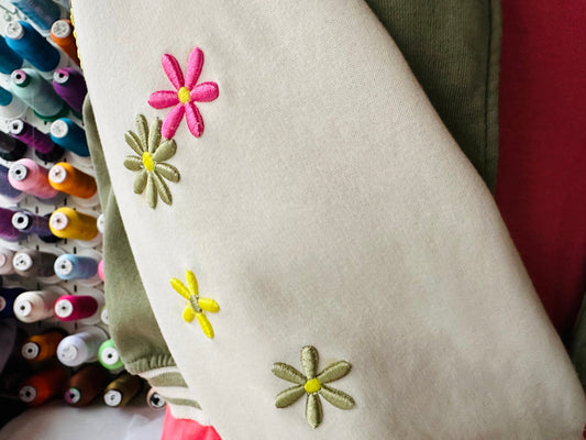 Daisy Puff little flower machine embroidery designs embroidery file 3D raised Puffy Foam small hippie flower monogram