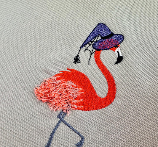Fringed Fluffy Chenille Spooky Flamingo Bird Witch Hat Halloween Machine Embroidery Designs Many Sizes From 4 to 7 Inches Girl Outfit Design - Etsy